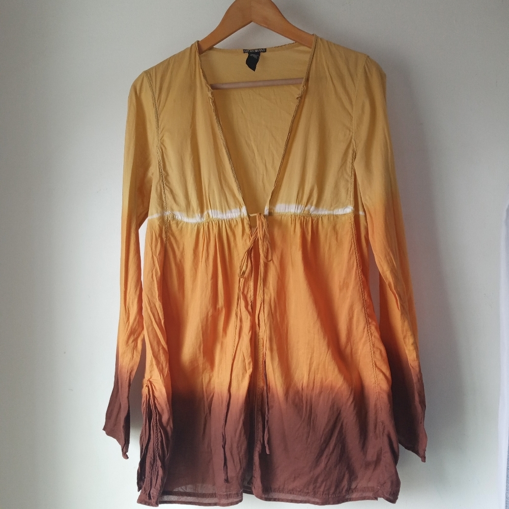 Lucky Brand M Ombre Tie Dye Top